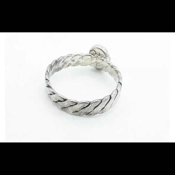 Vintage Sterling Silver Lapis Lazuli Twist Solitaire ring size 7.5 - Picture 4 of 4